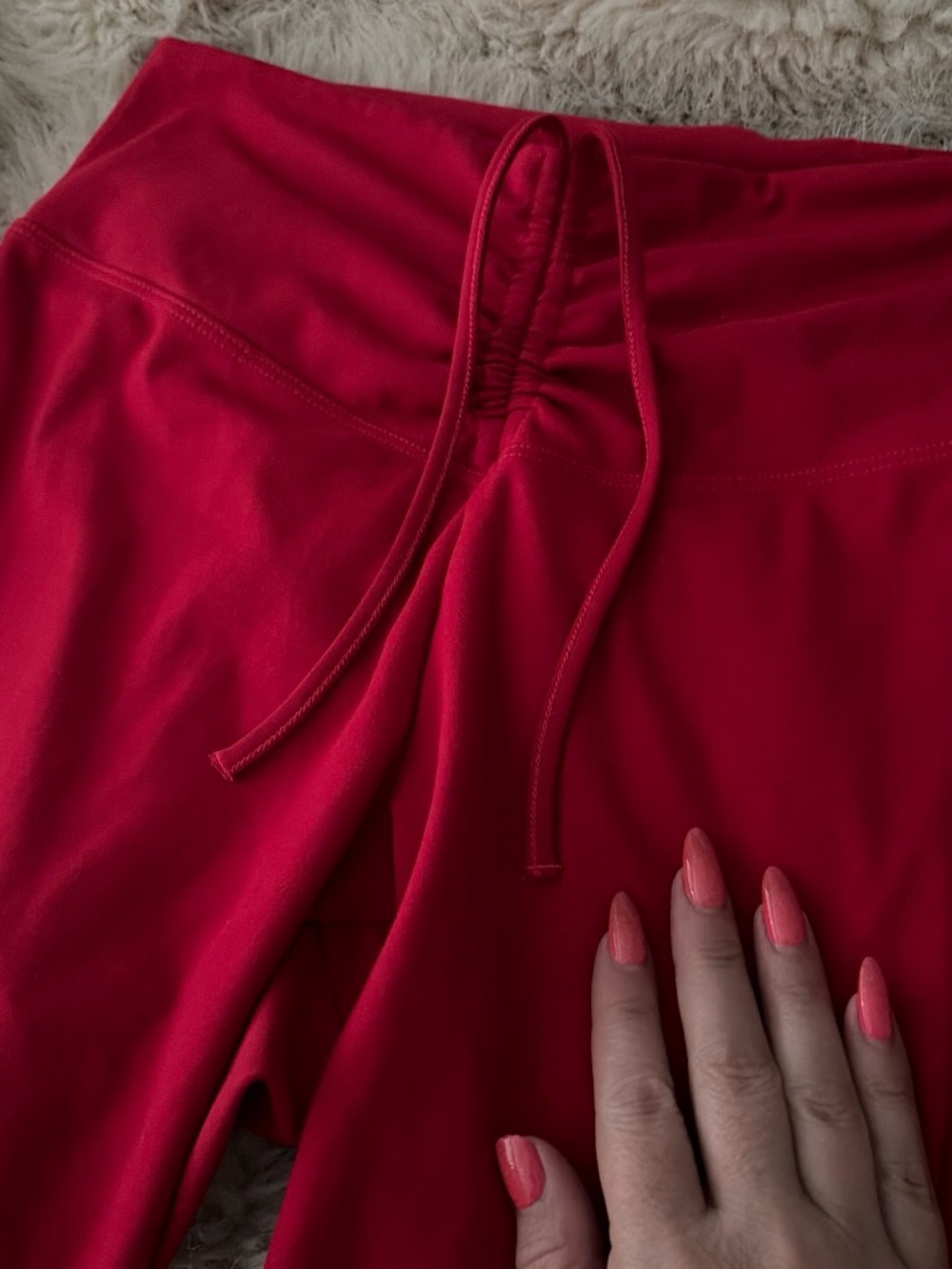 Active USA Pink Active Bright Red Performance Leggings